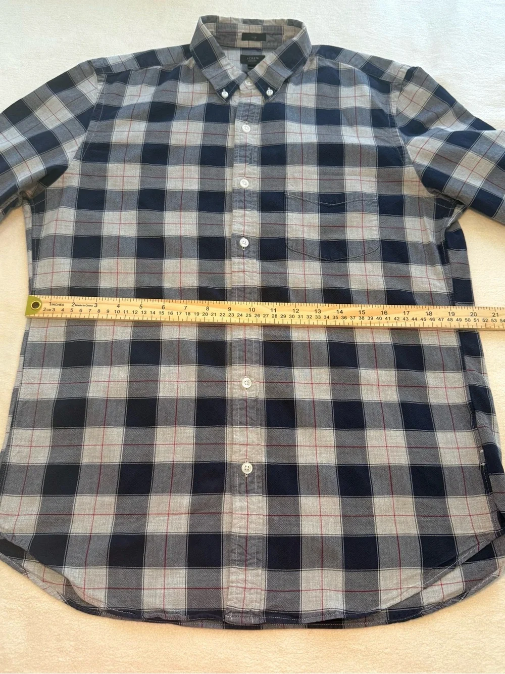 J. Crew Black and Gray Plaid Button-Down Shirt